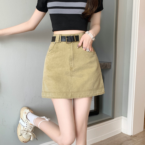 New style of military industrial attire hits the street and internet celebrity hot girl slim-fitting high-waisted versatile skirt with delivery belt