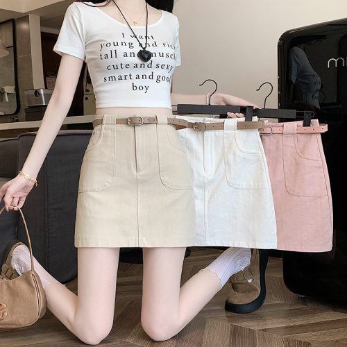 New style of military industrial attire hits the street and internet celebrity hot girl slim-fitting high-waisted versatile skirt with delivery belt