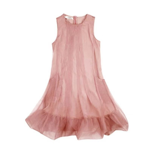 Pink Round Neck Sleeveless Dress Women's 2024 Summer New Women's Temperament Design Loose Dress