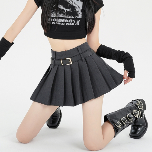 Spring style Internet celebrity hot girl high-waist slim versatile short skirt skirt pleated skirt