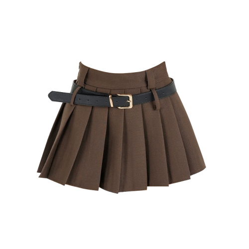 Spring style Internet celebrity hot girl high-waist slim versatile short skirt skirt pleated skirt