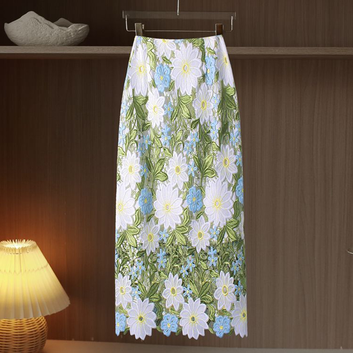 Quality control officer summer hook flower lace hollow-out body-con mini dress women medium-long length handcraft flower embroidered semi-slip dress women