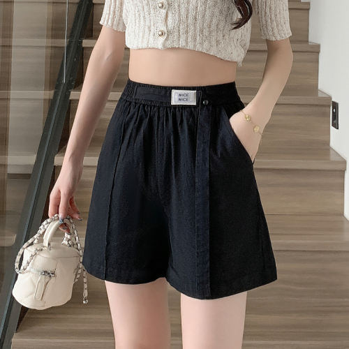 Actual shot of new summer large size linen elastic waist casual wide leg shorts for fat girls slimming wide leg cotton and linen hot pants