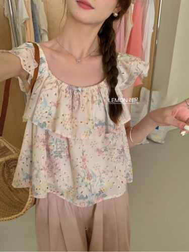 Swan er French rich flower blossom short skirt floral temperament dress seaside vacation beach pure desire hot girl skirt