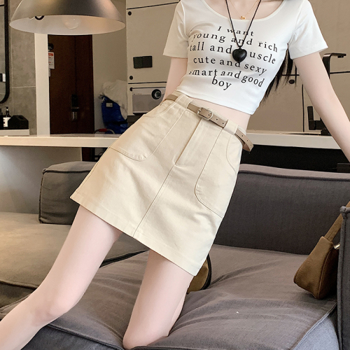 New style of military industrial attire hits the street and internet celebrity hot girl slim-fitting high-waisted versatile skirt with delivery belt