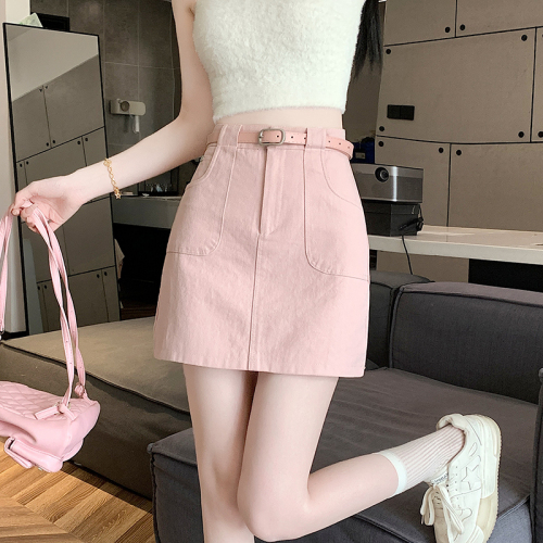 New style of military industrial attire hits the street and internet celebrity hot girl slim-fitting high-waisted versatile skirt with delivery belt