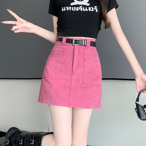 New style of military industrial attire hits the street and internet celebrity hot girl slim-fitting high-waisted versatile skirt with delivery belt