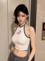 Love vine printed backless halterneck vest for women in summer niche slim slim sleeveless inner wear outer top trendy