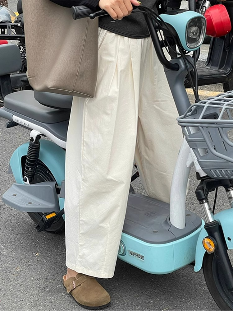 Harlan grandma pants women's summer Yamamoto pants wide-legged large size fat mm nine-point pants 2024 new high-waisted casual pants