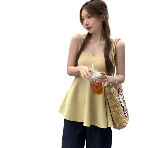 Sweet and spicy style solid color sleeveless camisole women's new summer design versatile slimming Korean chic top