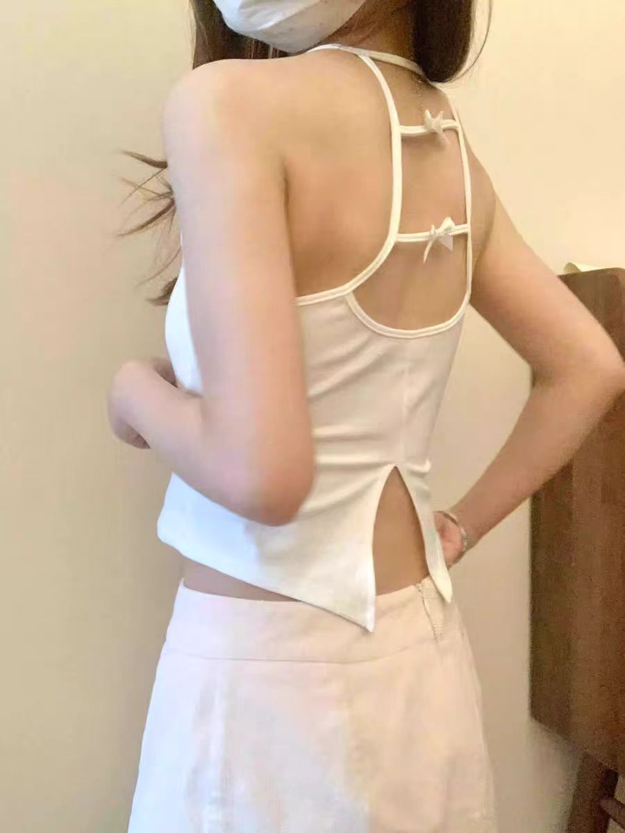 Sexy Backless Design Split Back Bralette for Women Summer 2024 New Arrival with Bra Pads Beautiful Back Top