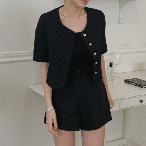 Korean spring and summer new ins style short-sleeved suit, small jacket, cardigan outer wear