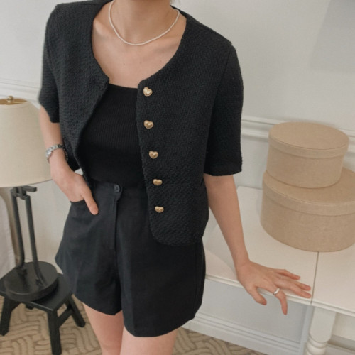 Korean spring and summer new ins style short-sleeved suit, small jacket, cardigan outer wear