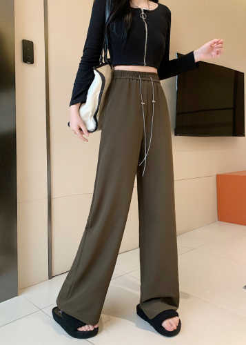 New plus size women's loose wide leg pants trousers simple casual pants for women