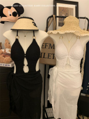 Real shot of one-piece bikini, sexy swimsuit, slimming belly-covering resort swimsuit for women, hot spring, high-end sense