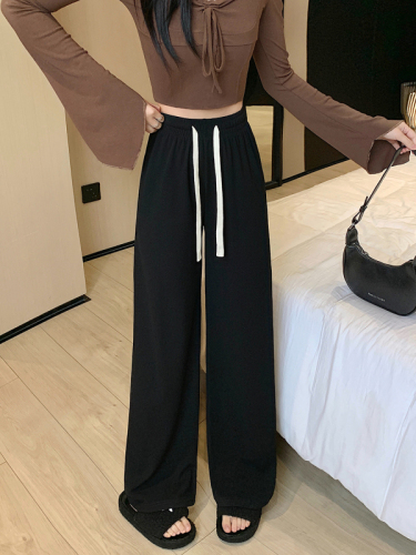 New fat girl slimming plus size women's commuting simple casual wide leg pants for women