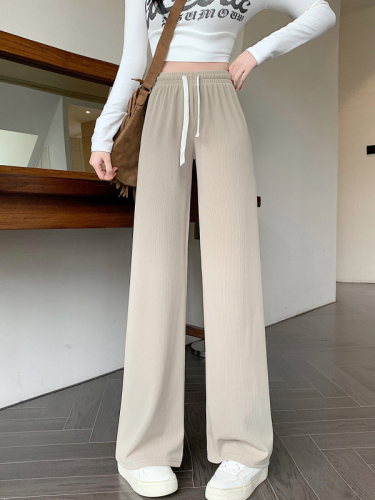 New fat girl slimming plus size women's commuting simple casual wide leg pants for women