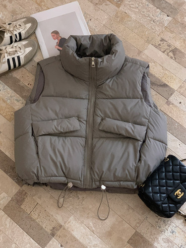 Real shot vest vest for women spring and autumn new age-reducing loose outer wear small cotton coat short vest jacket