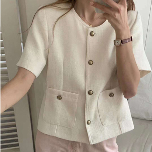 Korean ins style spring and summer Korean style duffle short-sleeved suit jacket