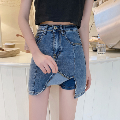 Plus size women's new style fat mm slimming loose denim skirt fat girl denim shorts skirt