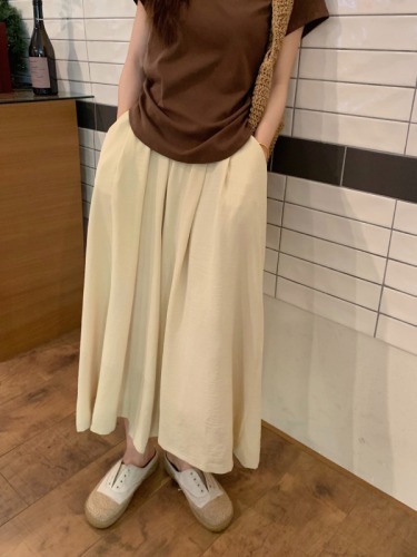 66266 Real shot of large size thin culottes for women summer high waist loose drape casual wide leg skirt pants