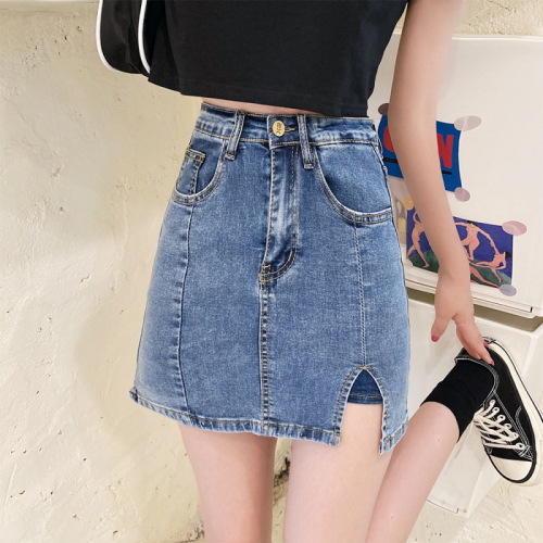 Plus size women's new style fat mm slimming loose denim skirt fat girl denim shorts skirt