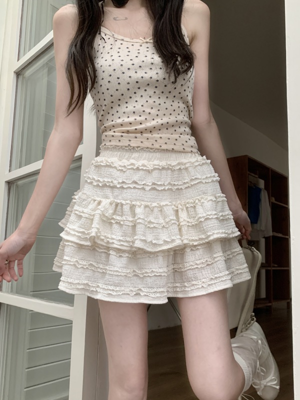 Ballet style sweet cake skirt for women new fluffy versatile anti-exposure skirt