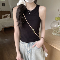 Real shots of hot girls' bottoming vests, women's summer versatile slim-fitting short sleeveless tops, trendy outer wear