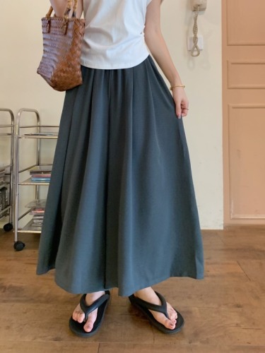 66266 Real shot of large size thin culottes for women summer high waist loose drape casual wide leg skirt pants