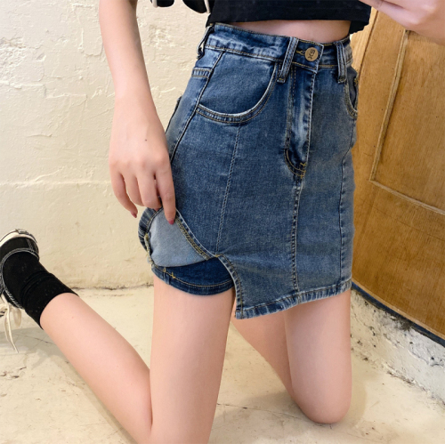 Plus size women's new style fat mm slimming loose denim skirt fat girl denim shorts skirt