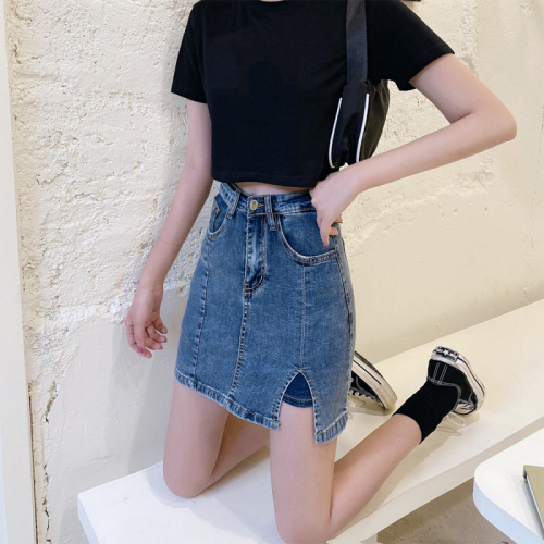 Plus size women's new style fat mm slimming loose denim skirt fat girl denim shorts skirt