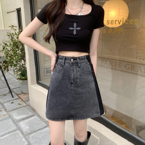 Plus size women's fat sister denim skirt