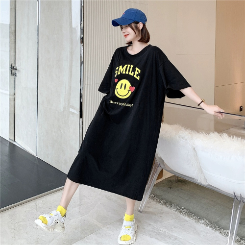 Imitation cotton milk silk #extra large size loose lazy T-shirt nightgown summer thin sweet long pajamas short-sleeved home clothes