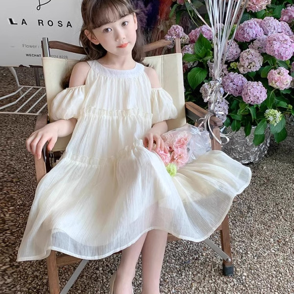 女童夏裝連衣裙2024新款網紅炸街裙子兒童裝洋氣公主裙小女孩夏季