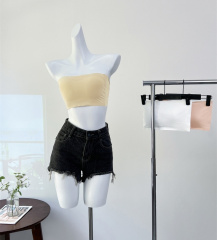 Real shot of strapless tube top bra for women, anti-exposure, ice silk, non-slip, chest-wrapped style, beautiful back revealing tube top for women