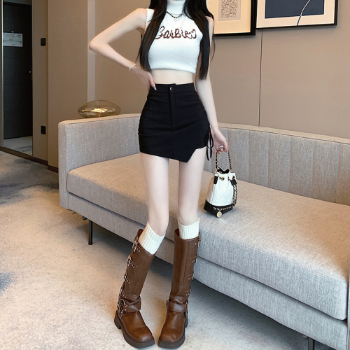 Hot girl high-waisted A-line suit skirt for women summer new style versatile temperament slim hip-covering short skirt