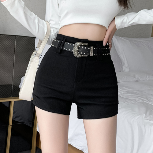 Hot girl tight shorts new women's winter thickening slimming black American hot pants sexy wide leg pants