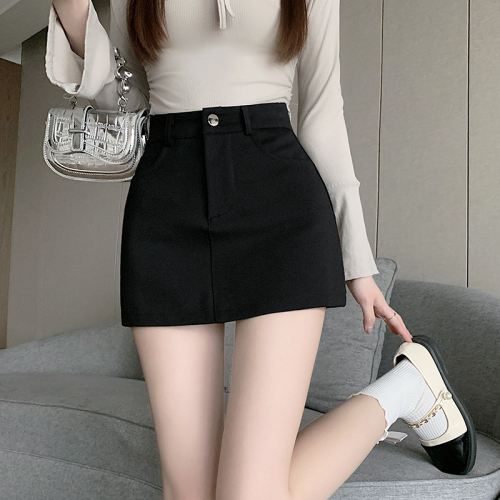 Hot girl black skirt women's spring and summer new one-step skirt short high waist tight sexy hip skirt