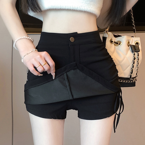 Hot girl high-waisted A-line suit skirt for women summer new style versatile temperament slim hip-covering short skirt