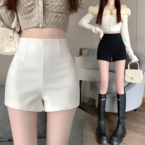 High-waisted shorts for women, spring new versatile elastic tight-fitting slimming hip-hugging hot pants and straight pants