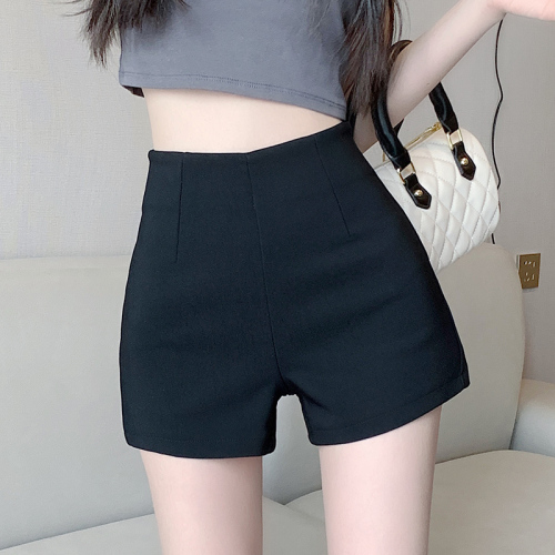 Suit shorts women's new summer outer wear high-waisted slim a-line small black leggings hot pants