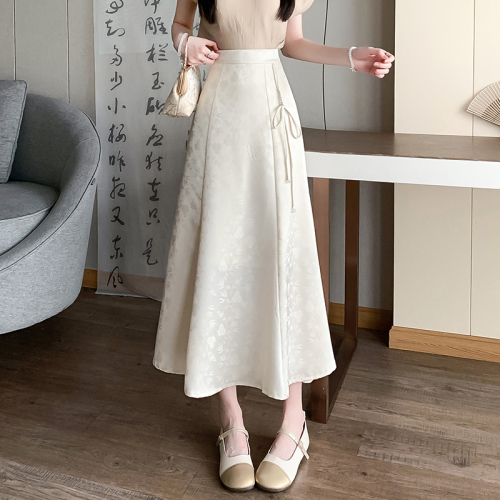 Video + Three Standards Simple Retro Solid Color Chinese Style High Waist Skirt Women’s Korean Style Versatile A-Line Long Skirt