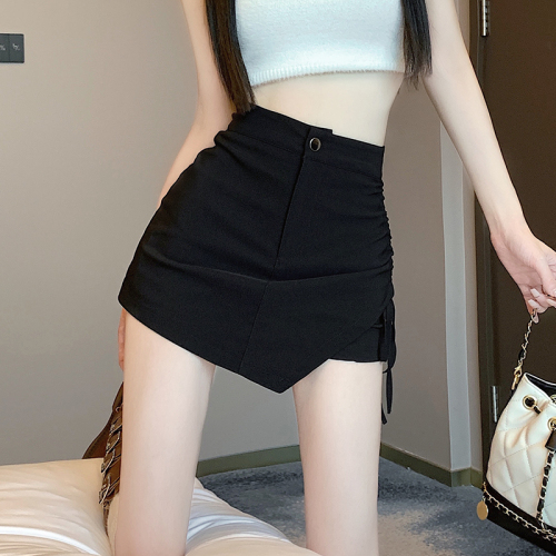 Hot girl high-waisted A-line suit skirt for women summer new style versatile temperament slim hip-covering short skirt