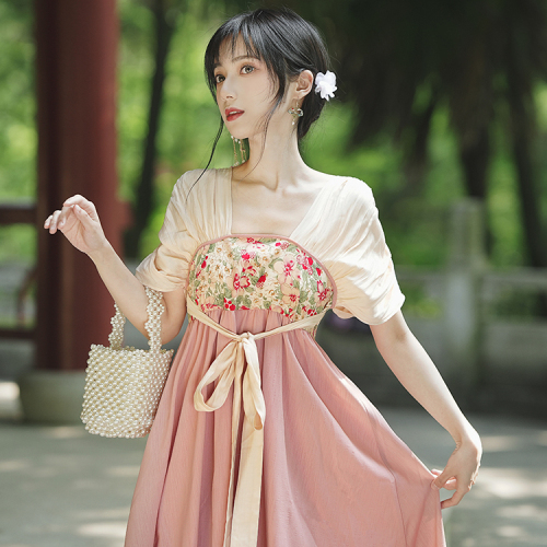 Han element daily skirt retro Chinese style women's dress chest-length skirt ancient style Hanfu improved version dress spring and summer