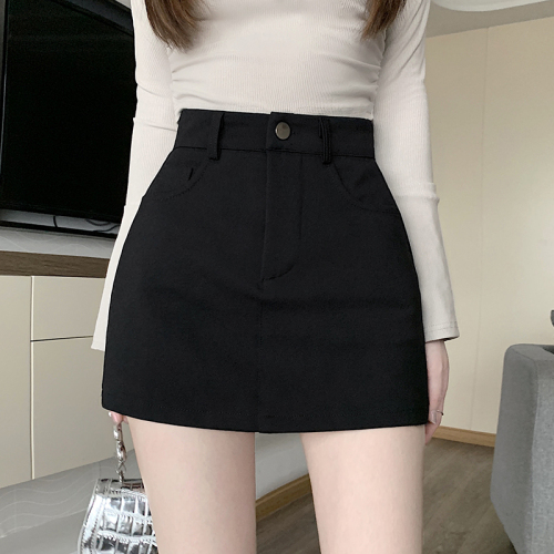 Hot girl black skirt women's spring and summer new one-step skirt short high waist tight sexy hip skirt