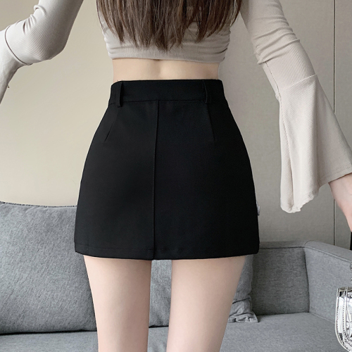 Hot girl black skirt women's spring and summer new one-step skirt short high waist tight sexy hip skirt