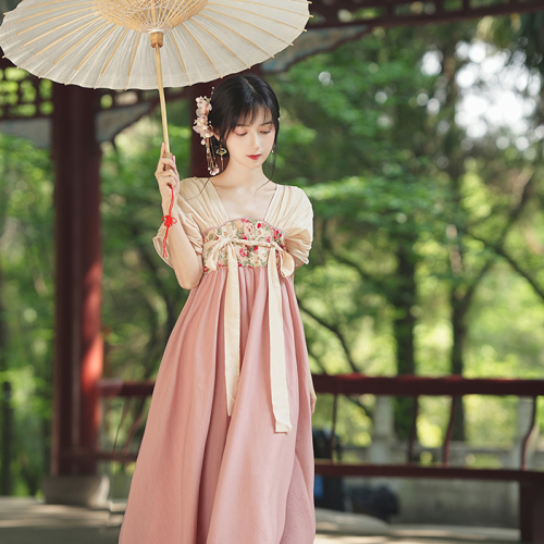 Han element daily skirt retro Chinese style women's dress chest-length skirt ancient style Hanfu improved version dress spring and summer