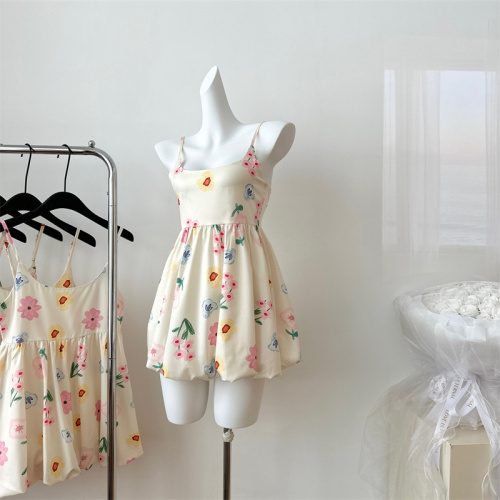 CallmeEar//original Baileys flower print dress summer design niche suspender skirt