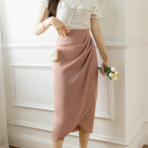 Video + Three Standards Niche Retro Hip Skirt Women's Korean Style High Waist Slit One Step Skirt