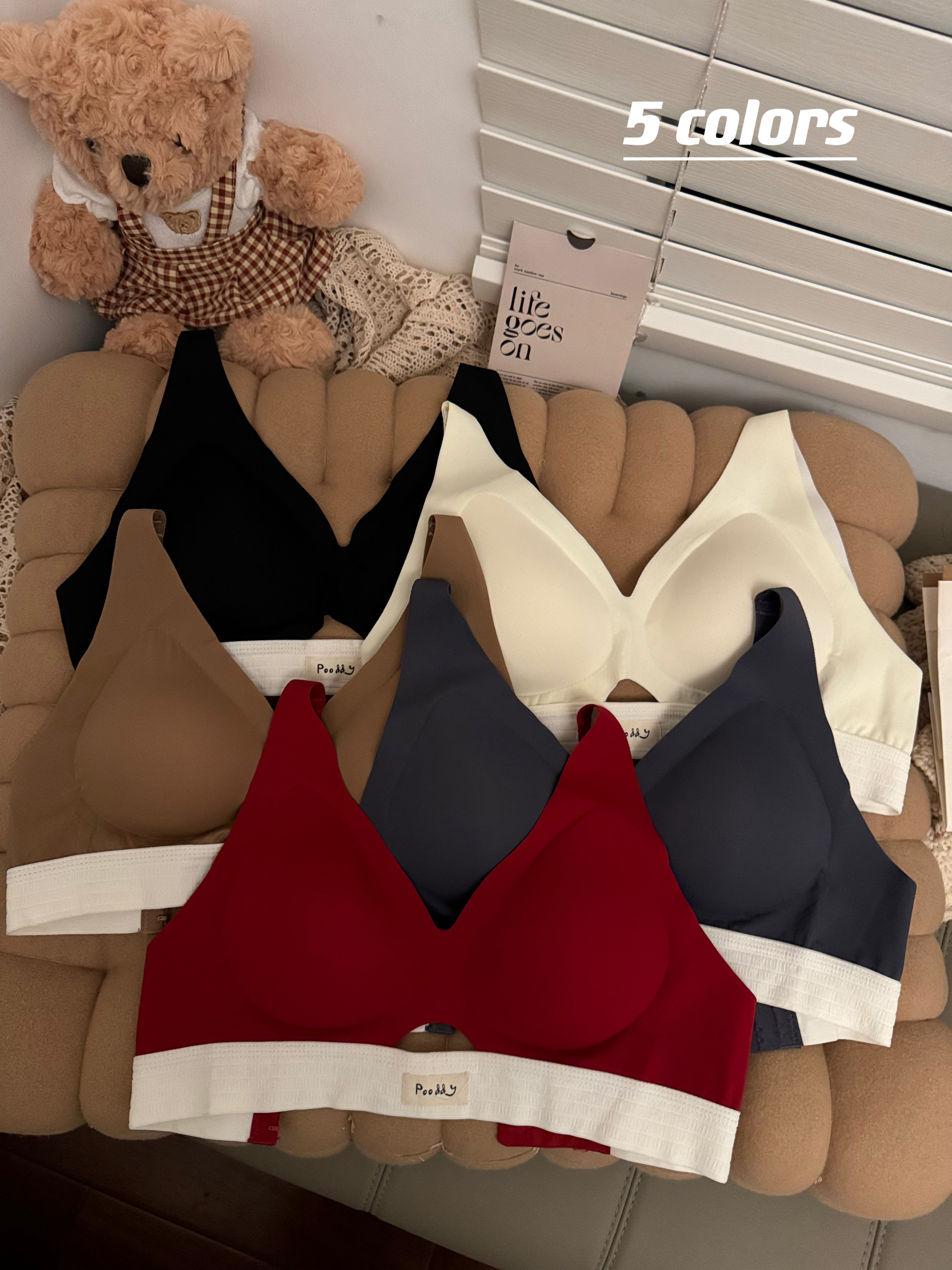 Real shot of underwear for women, seamless small breasts, big bra, no wires, push-up, strapless, breathable girly bra